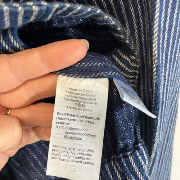 J.Crew Mercantile Blazer Jacket Single Button Navy Stripe Cotton Size Medium - Picture 11 of 11